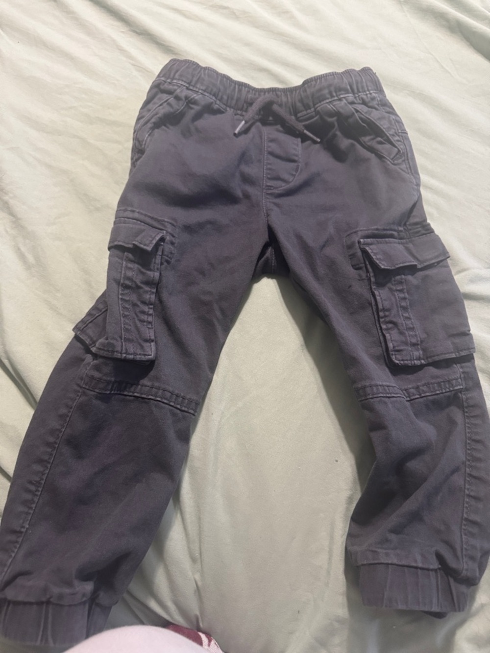 Kids Cargo Jogger Pants in Charcoal Gray